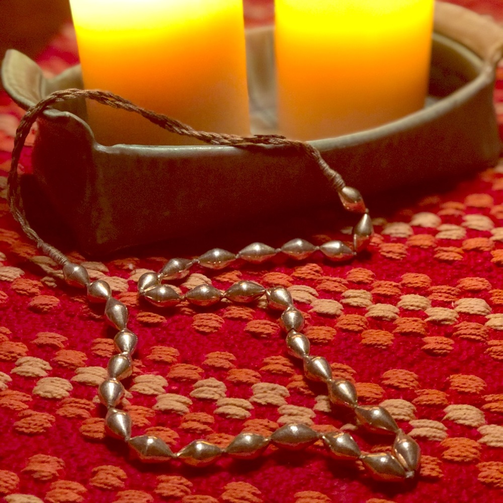 Silver beaded necklace